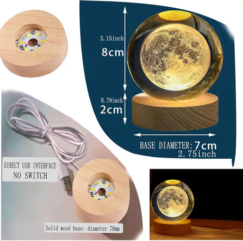 3D Moon Lamp Crystal Ball Night Light