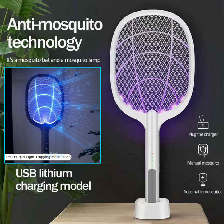 Electric Mosquito Killer Racket Lamp – UV Light USB Zapper